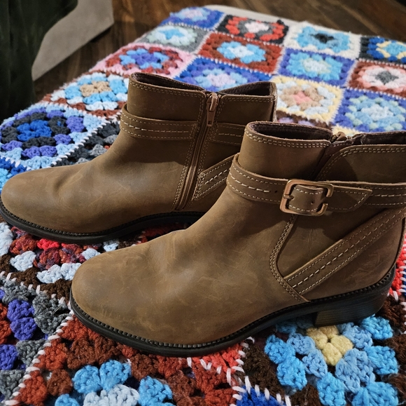 Clark's Taupe Maye Strap Boots - Picture 2 of 5